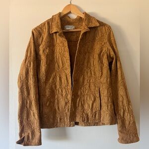 Coldwater Creek Brown Blazer Genuine Leather